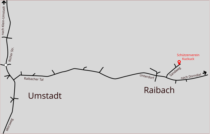 Schützenverein Kuckuck Mörsweg Richer Str. Raibacher Tal Umstadt Raibach Unterdorf Sandweg nach Dorndiel nach Klein-Umstadt